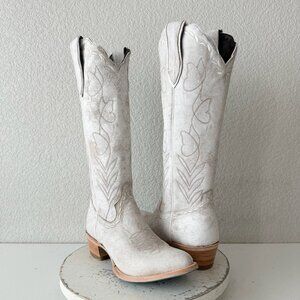 Lane SWEET MEMORIES Knee High Womens Cowboy Boots 8.5 White Cowgirl Western Tall